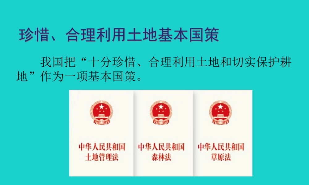 八年级地理上册 3.2 有限的耕地资源 珍惜、合理利用土地基本国策课件 晋教版 课件