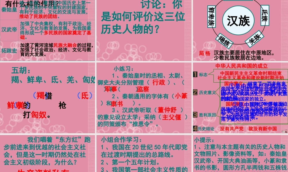 中考历史专题复习(一)政权的统一与强国措施课件 新人教版 课件