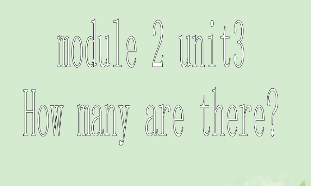 七年级英语上册 Starter Module 2 Unit 3 How many are there课件2 外研版 课件
