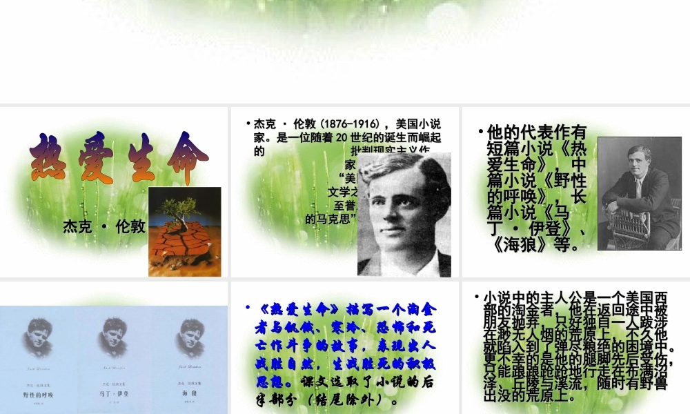九年级语文上(热爱生命)课件7长春版 课件