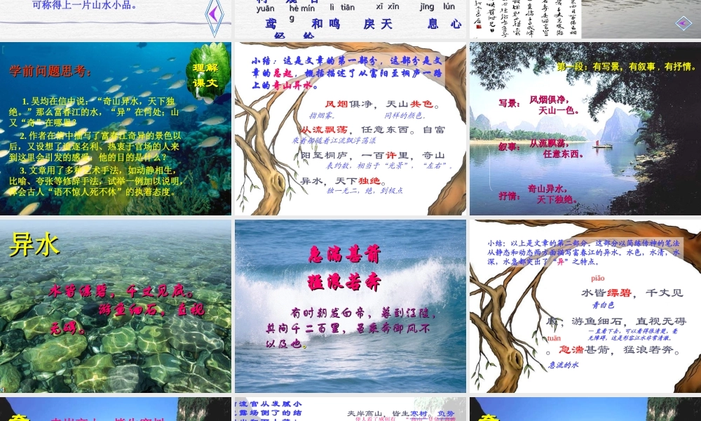 九年级语文下册第六章22课(与朱元思书)课件语文版 课件