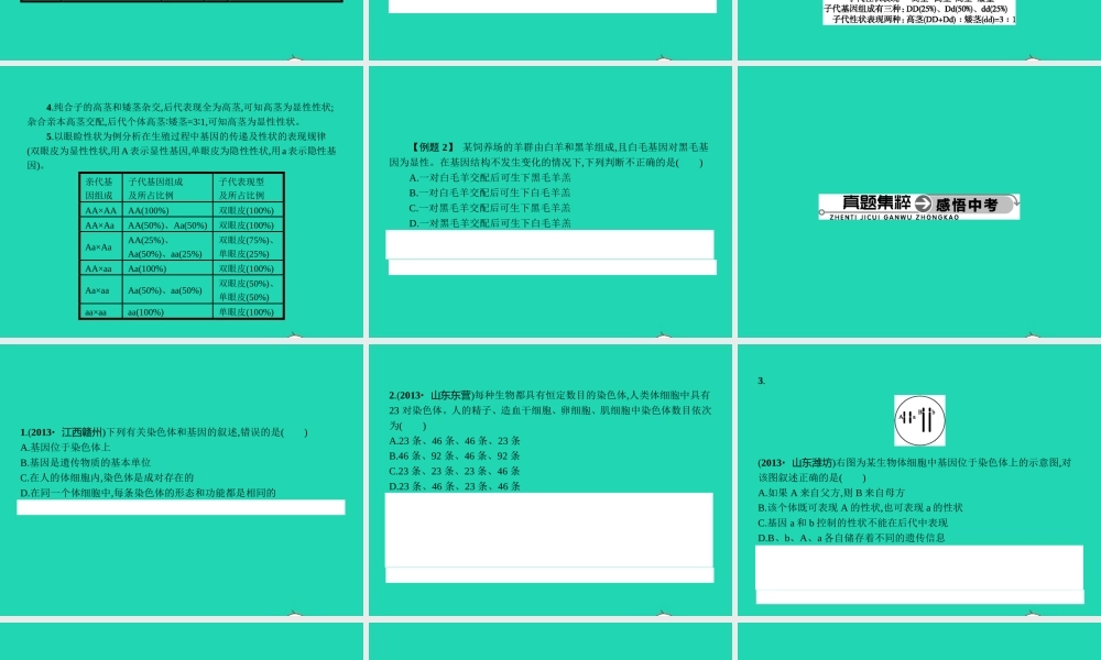 八年级生物下册 第六单元 第二章 生物的遗传和变异整合课件 (新版)冀教版 课件