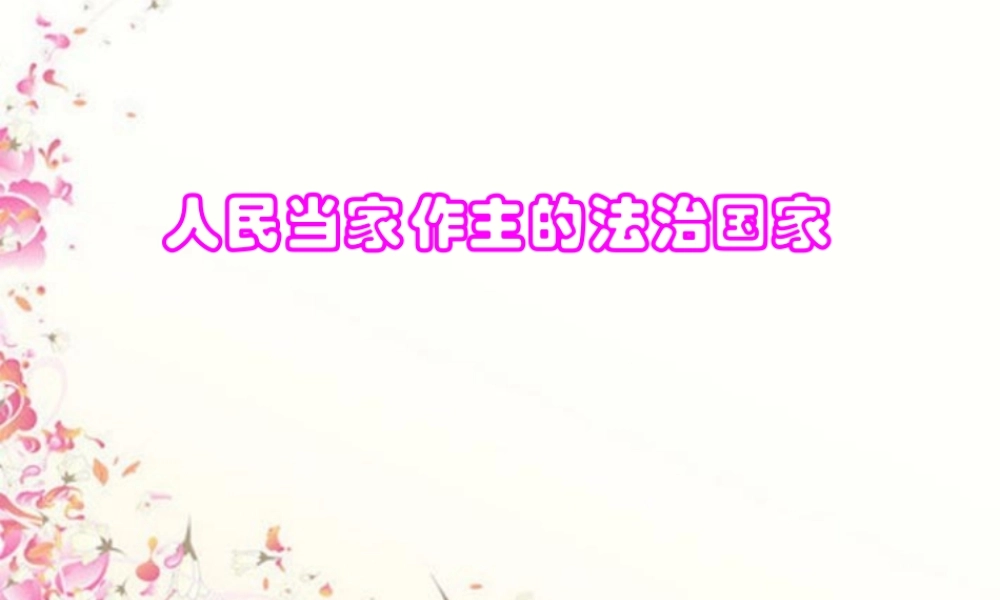 九年级政治全册 第六课 第一框 第二十二、二十三课时人民当家作主的法治国家课件 新人教版 课件
