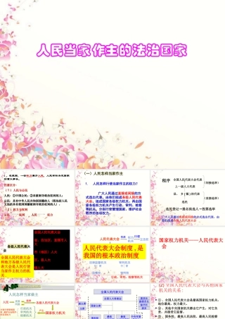 九年级政治全册 第六课 第一框 第二十二、二十三课时人民当家作主的法治国家课件 新人教版 课件