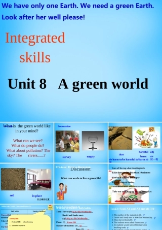 八年级英语下册 Unit 8 A green world Integrated skills课件 (新版)牛津版 课件