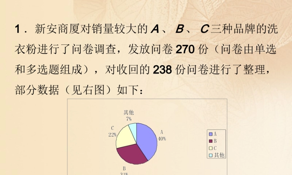 九年级数学下册 283 借助调查做决策课外例题素材 (新版)华东师大版 素材