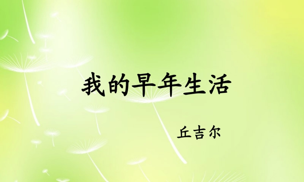 中学七年级语文上册 8 我的早年生活课件 (新版)新人教版 课件