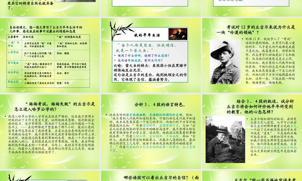 中学七年级语文上册 8 我的早年生活课件 (新版)新人教版 课件