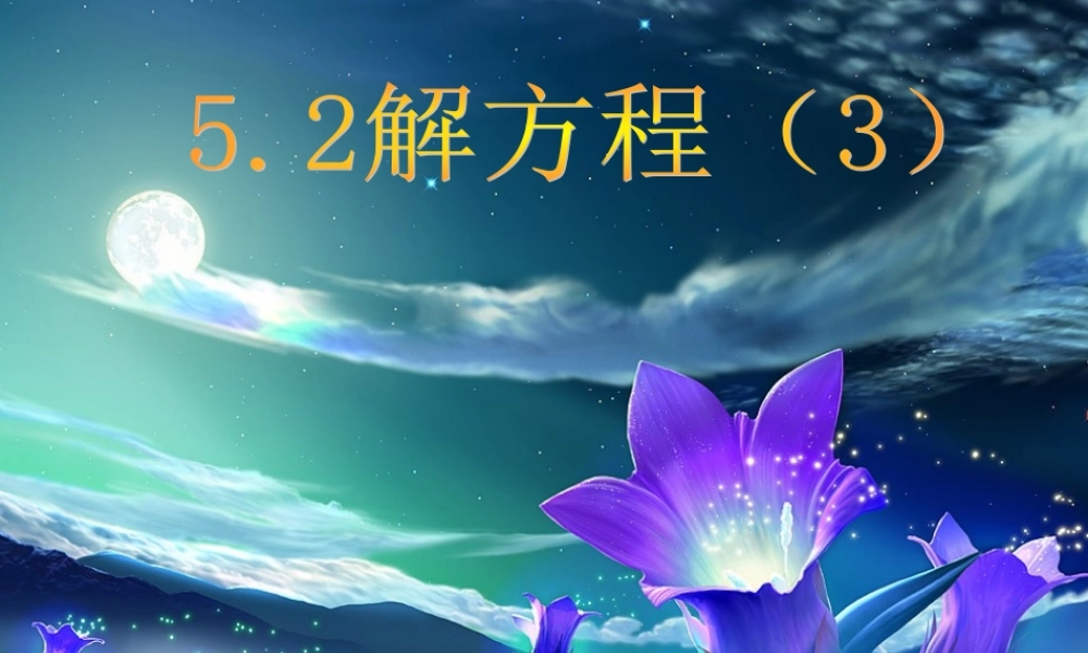 七年级数学解一元一次方程的算法课件(4)湘教版 课件