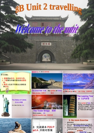 八年级英语下册(Unit 2 Travelling welcome to the Unit)课件 (新版)牛津版 课件