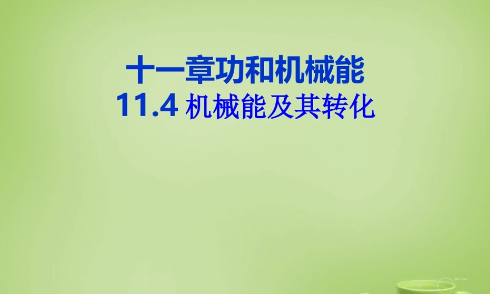 山东省泰安市岱岳区泰山菁华双语学校八年级物理下册 11.4 机械能及其转化课件 (新版)新人教版 课件