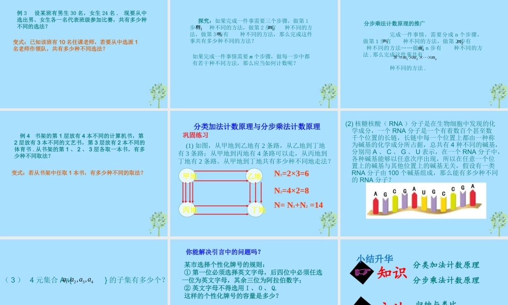 山西省忻州市高考数学 专题 计数原理第一课时1复习课件