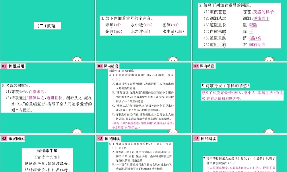 八年级语文下册 第三单元 12(诗经)二首课件 新人教版 课件