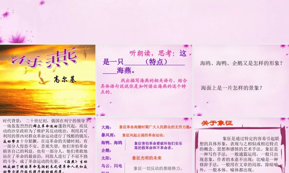 八年级语文下册 1 海燕课件 苏教版 课件