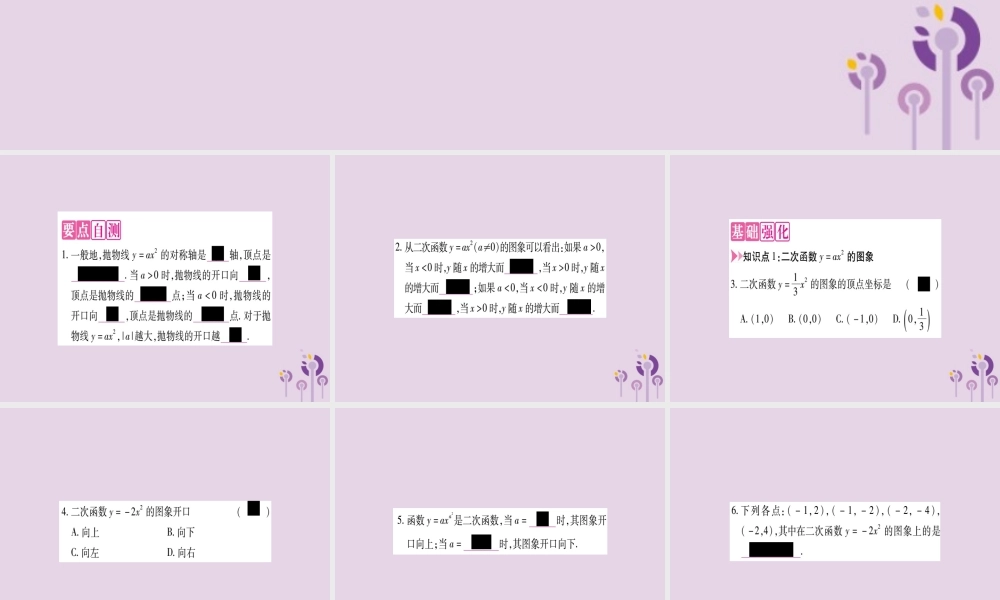 九年级数学上册 第二十二章 二次函数 221 二次函数的图象和性质 2212 二次函数的图象和性质作业课件 (新版)新人教版 课件