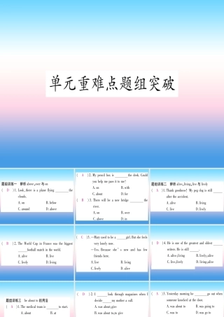 九年级英语全册 Unit 12 Life is full of the unexpected重难点题组突破课堂导练课件(含中考真题)(新版)人教新目标版 课件