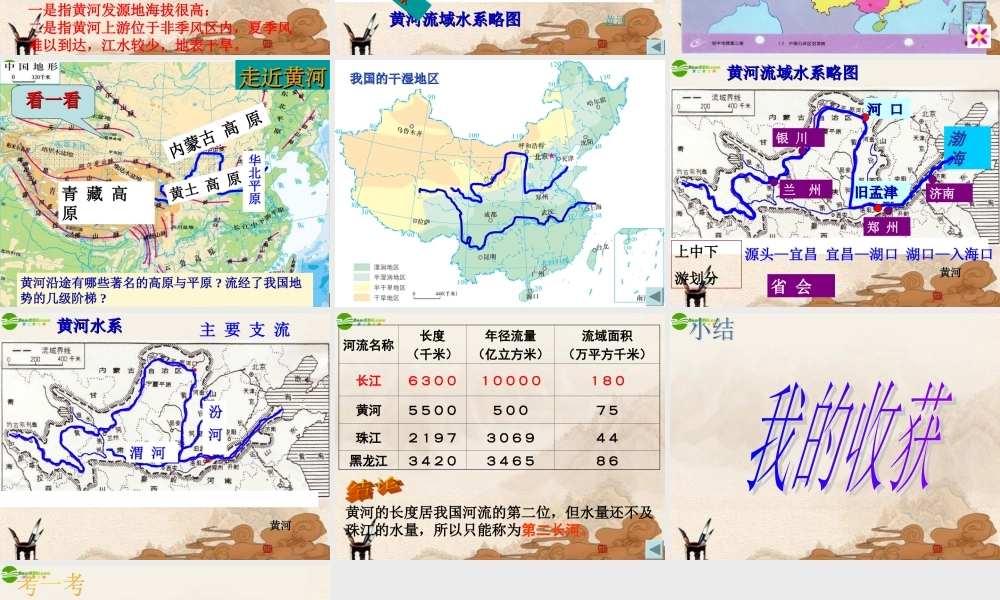 八年级地理上册 黄河课件 湘教版 课件