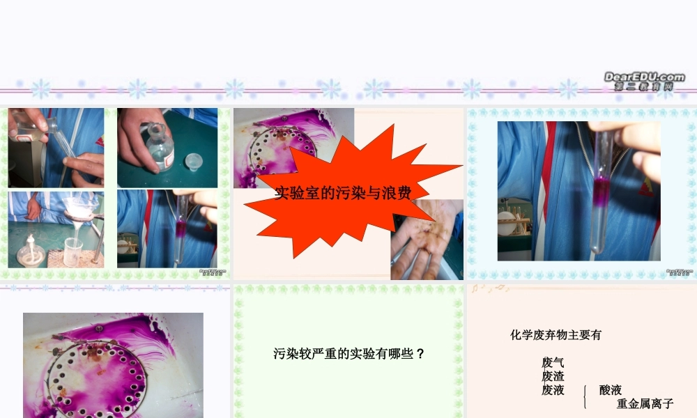 初三化学复习研讨课 实验室污染 新课标 课件