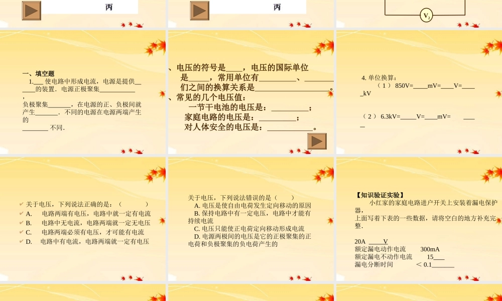 九年级物理 电压 测量电压课件 北京课改版 课件