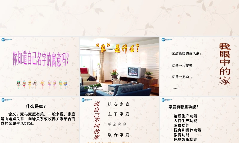 八年级政治上册 1.1 我知我家课件 新人教版 课件