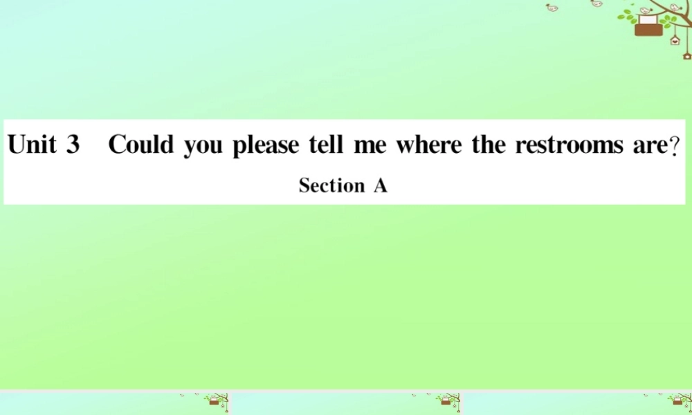 九年级英语全册 Unit 3 Could you please tell me where the restrooms are Section A作业课件 (新版)人教新目标版 课件