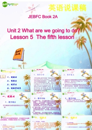 八年级英语下册 Unit 2 What are we going to do Lesson 5 The fifth lesson课件 冀教版 课件