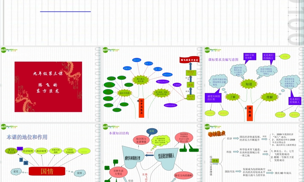九年级政治 腾飞的东方巨龙课件 鲁教版 课件