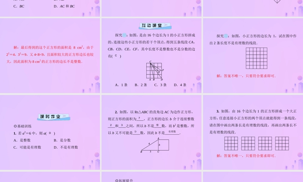 八年级数学上册 第二章 实数 2.1 认识无理数 第1课时 有理数习题课件 (新版)北师大版 课件