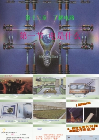 九年级物理电是什么课件 沪科版 课件