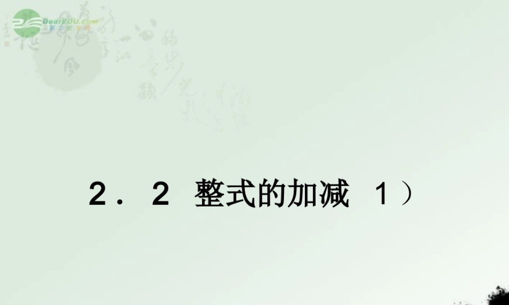 广东省珠海市七年级数学上册 整式加减1课件 新人教版 课件