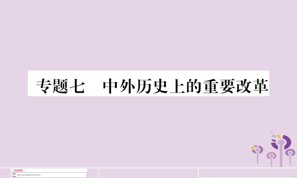 中考历史复习 第二篇 知能综合提升 专题突破7 中外历史上的重要改革课件