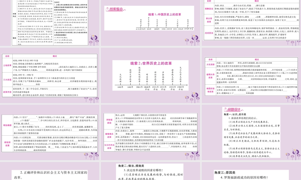 中考历史复习 第二篇 知能综合提升 专题突破7 中外历史上的重要改革课件
