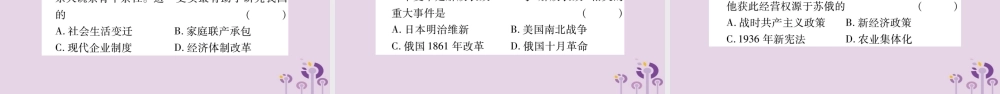 中考历史复习 第二篇 知能综合提升 专题突破7 中外历史上的重要改革课件