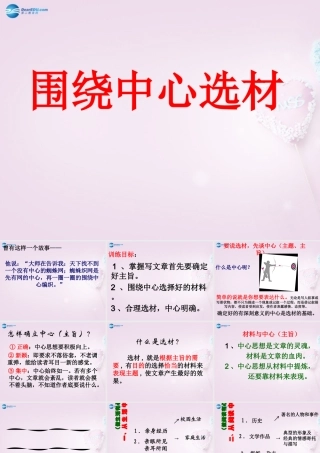 山东省泰安市八年级语文上册 围绕中心 精心选材课件 新人教版 课件