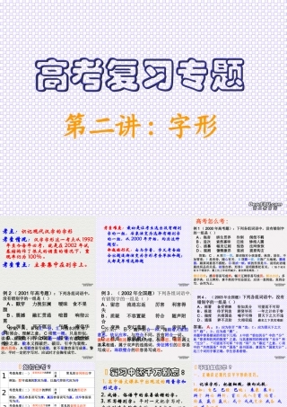 人教版高考复习专题字形的复习教学课件