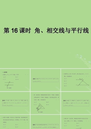 中考数学复习 第16课时 角、相交线与平行线(课后作业)课件