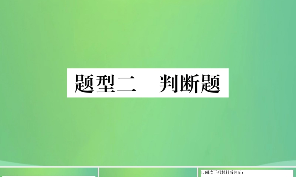 中考历史复习 题型集训二 判断题课件