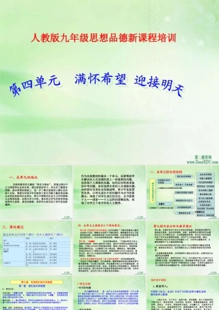 九年级政治第四单元满怀希望迎接明天课件 新课标 人教版 课件