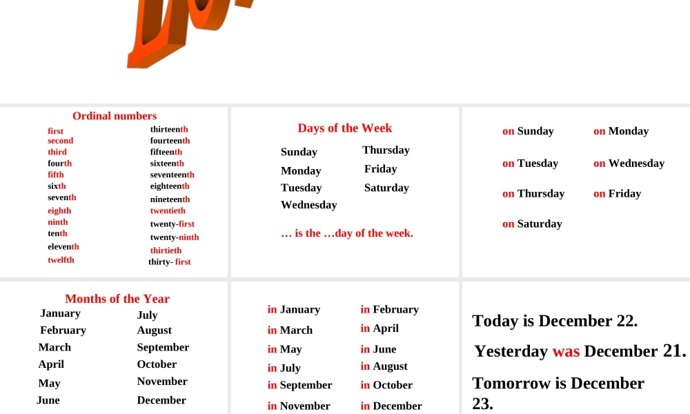 冀教版七年级英语上册Unit7 Days and months-lesson 53(1)ppt 课件