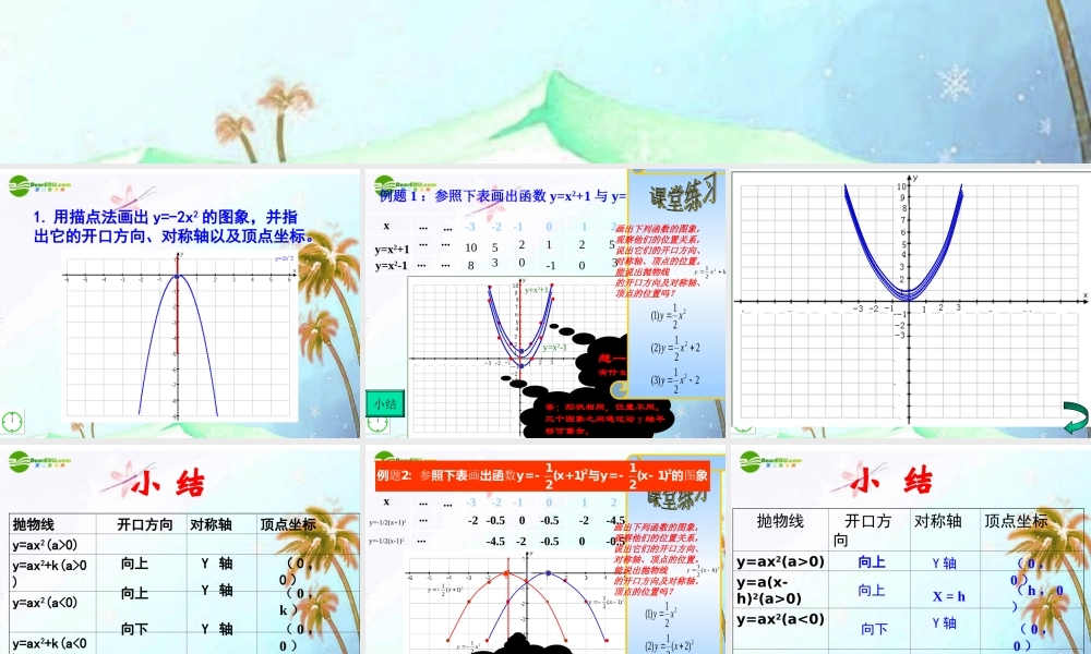 九年级数学上册 56 二次函数y=ax2bxc的图象和性质第二课时课件 青岛版 课件