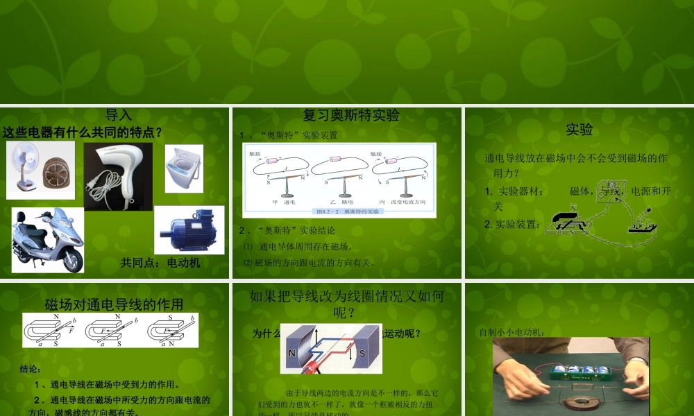 中学九年级物理全册  电动机课件 (新版)新人教版 课件