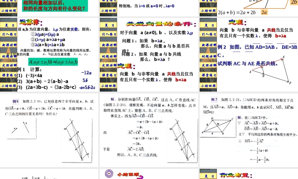 向量数乘运算 人教版 课件