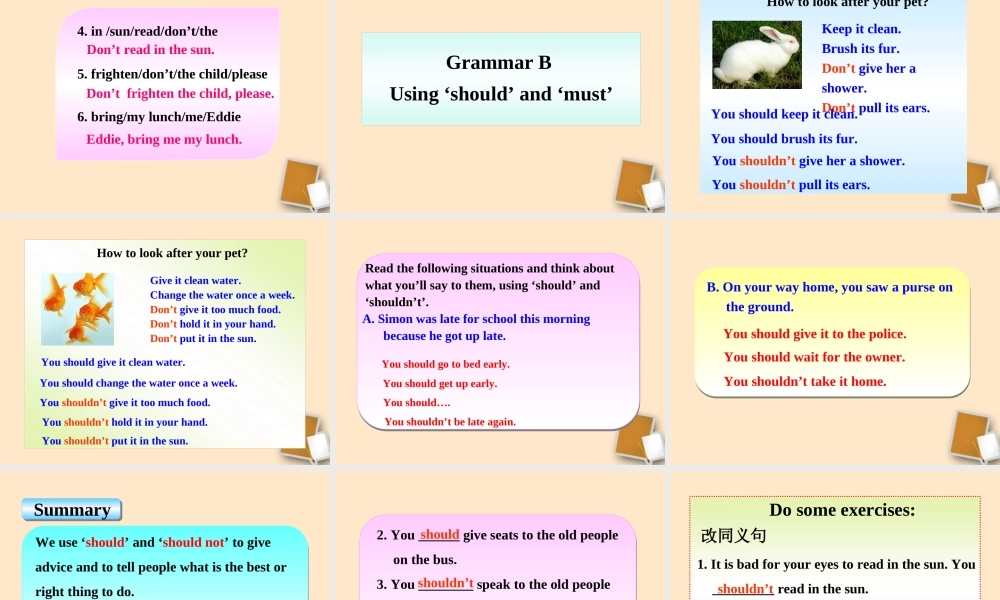 七年级英语下册 Unit6 Grammar同步授课优质课件 牛津版 课件