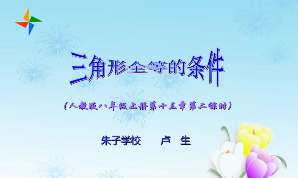 八年级数学上册第十一章＜三角形全等的判定1＞说课课件新人教版 课件