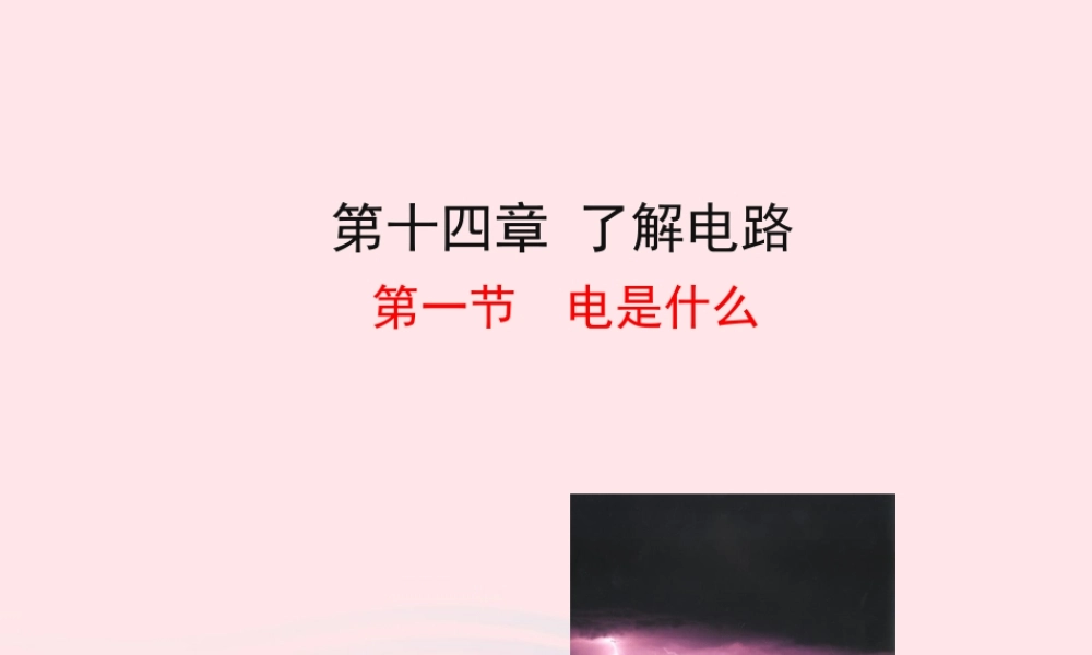 九年级物理全册 第十四章 第一节 电是什么课件 (新版)沪科版 九年级物理全册 第十四章 第一节 电是什么课件+素材(新版)沪科版-2