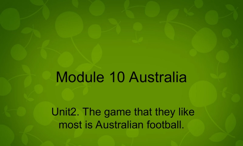 九年级英语上册 Module 10 Unit 2 The game that they like most is Australian football课件 (新版)外研版 课件