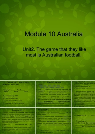 九年级英语上册 Module 10 Unit 2 The game that they like most is Australian football课件 (新版)外研版 课件