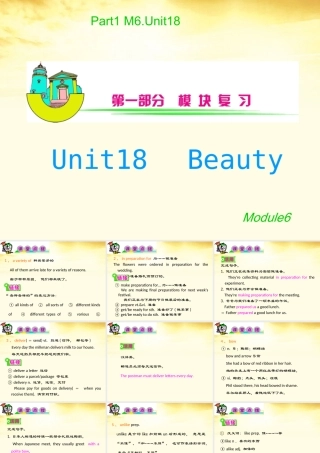 安徽省高三英语 M6Unit18　Beauty复习课件