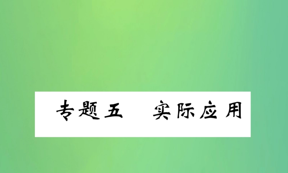 中考数学复习 专题5 实际应用(精讲)课件