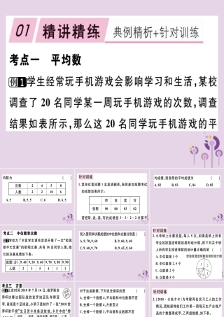 八年级数学下册 第二十章(数据的分析)章节复习习题课件 (新版)新人教版 课件